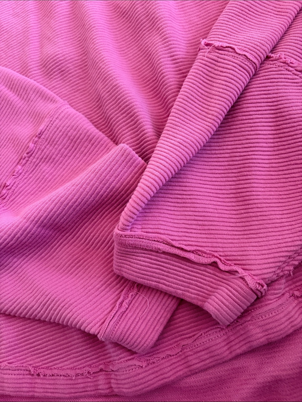 Free People Pink Ribbed Long-Sleeve Pullover Sweatshirt - Picture 3 of 5